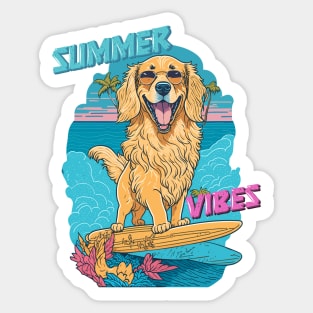 Summer Vibes - Golden Retriever Sticker